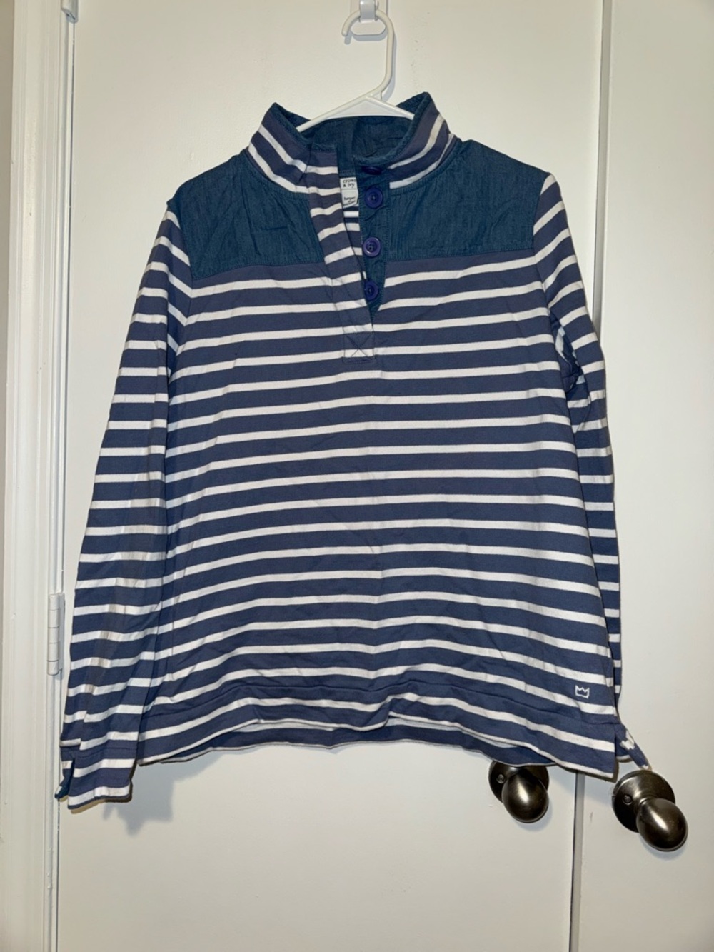 crown & ivy Blue and White Striped Top